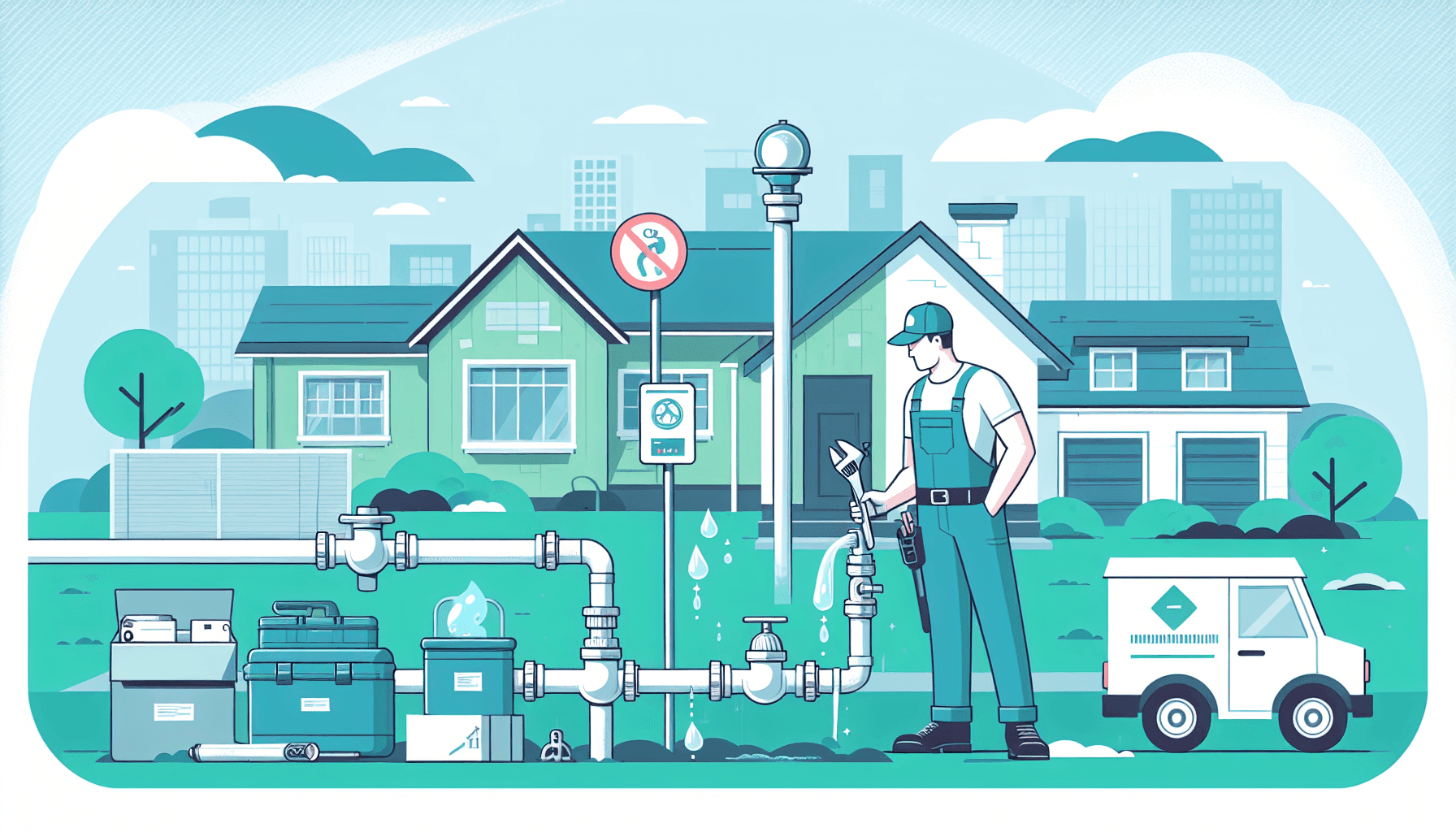 Plumber installing backflow prevention device